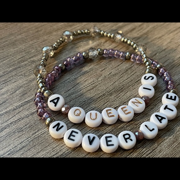 A Queen Is Never Late Disney Princess Diaries Inspired Bracelet Stack Set - Picture 4 of 5